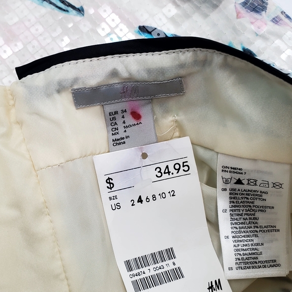 H&M Women's Sequin Pencil Mini Skirt NWT (AD01) - Picture 7 of 7